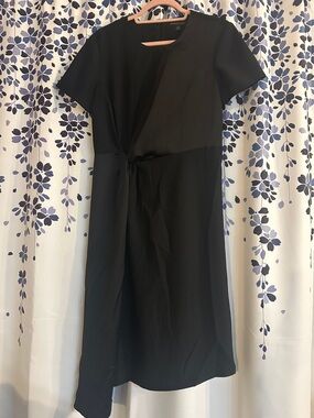 Banana Republic Black Midi Dress with Twist Front